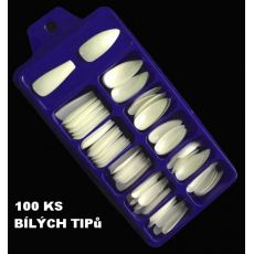 100 ks bílých tipů do špičky a seseknuté rovné