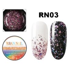 RBAN Nail,čirý s barevnými střípky,5ml-RN03