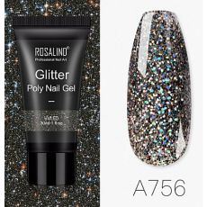 Rosalind GLITTER POLY GEL,RE06-A756,30 ml