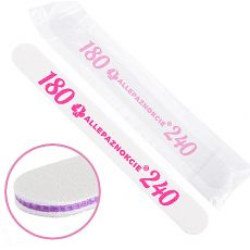 Bílý pilník 180/240 s nápisem ALLEPAZNOKCIE(růžové písmo)-1 kus